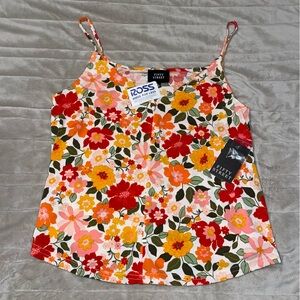 Fifty Street Floral Red Tank Top